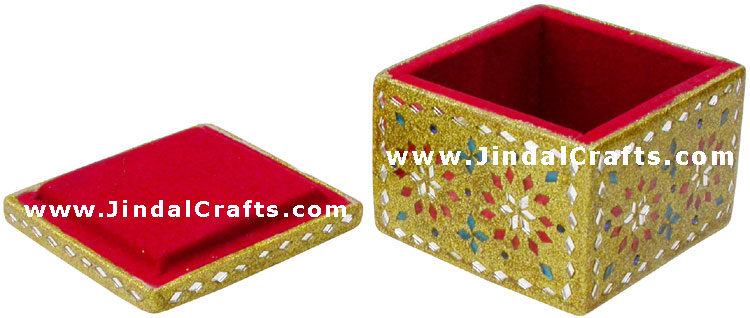 Handmade Lac Decorative Jewelry Box Indian Rich Crafts