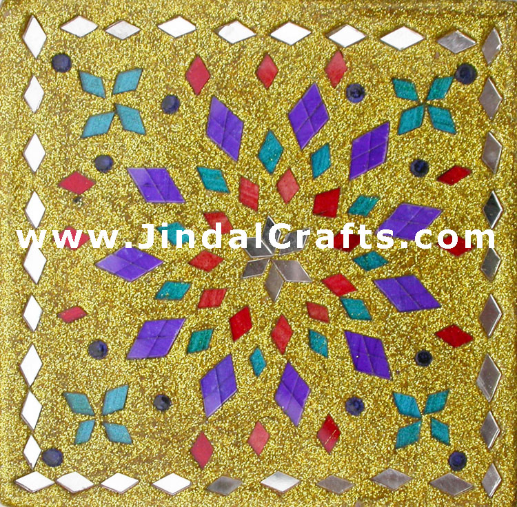 Handmade Lac Decorative Jewelry Box Indian Rich Crafts