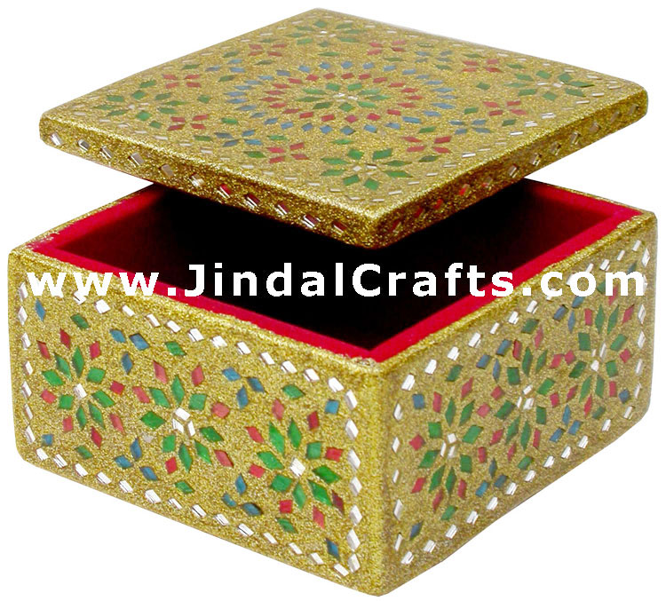 Handmade Lac Decorative Jewelry Box Indian Rich Crafts