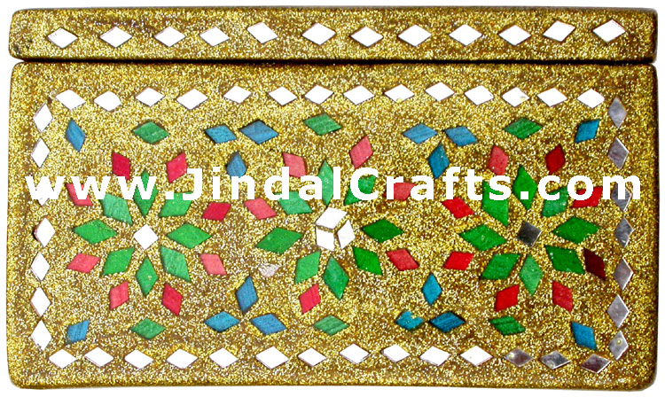 Handmade Lac Decorative Jewelry Box Indian Rich Crafts