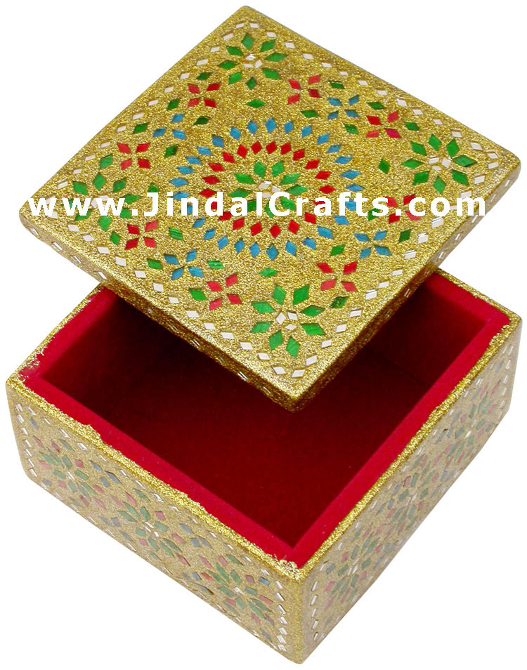 Handmade Lac Decorative Jewelry Box Indian Rich Crafts