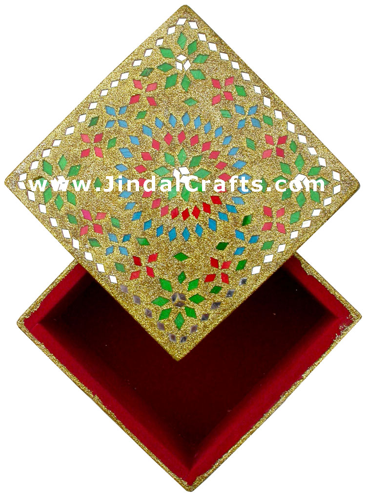 Handmade Lac Decorative Jewelry Box Indian Rich Crafts