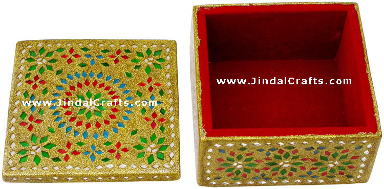 Handmade Lac Decorative Jewelry Box Indian Rich Crafts