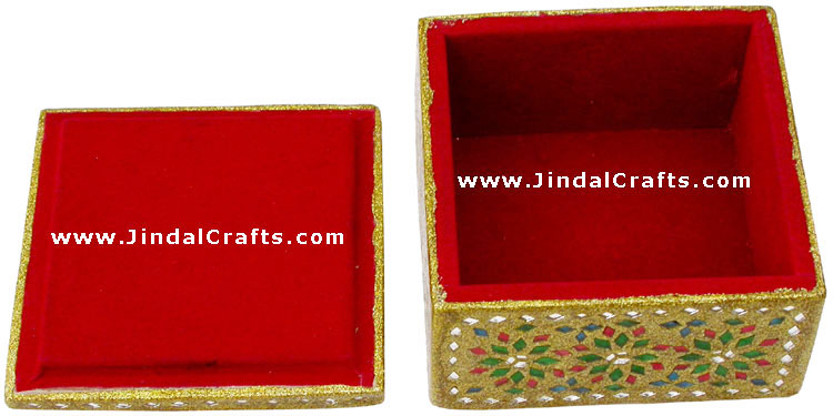 Handmade Lac Decorative Jewelry Box Indian Rich Crafts