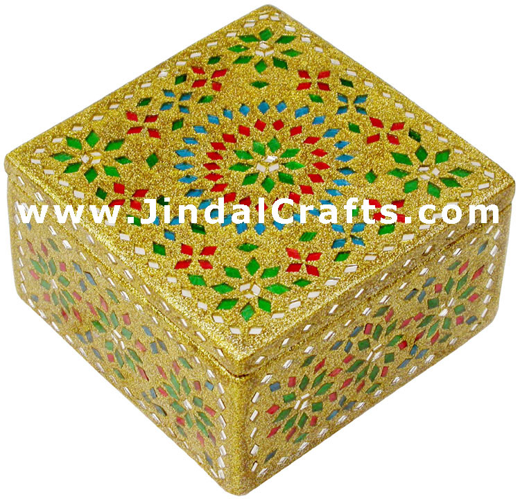 Handmade Lac Decorative Jewelry Box Indian Rich Crafts