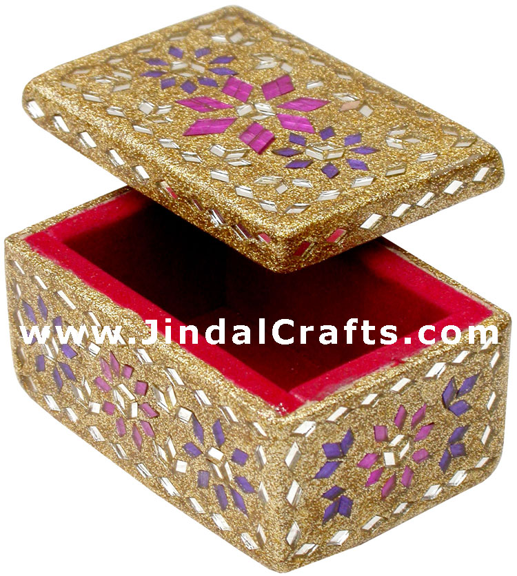 Handmade Lac Decorative Jewelry Box Indian Rich Crafts