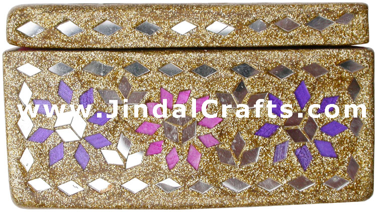 Handmade Lac Decorative Jewelry Box Indian Rich Crafts