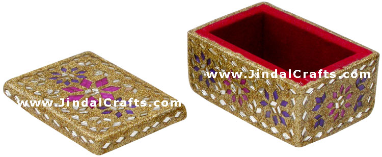 Handmade Lac Decorative Jewelry Box Indian Rich Crafts