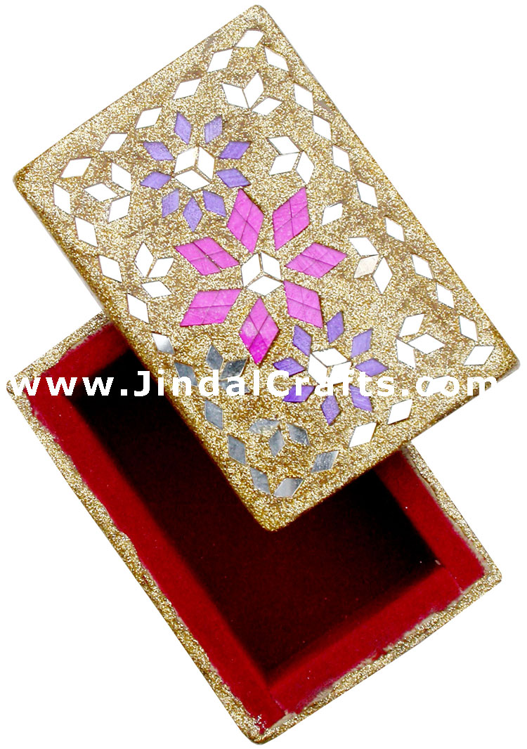 Handmade Lac Decorative Jewelry Box Indian Rich Crafts