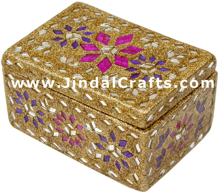 Handmade Lac Decorative Jewelry Box Indian Rich Crafts