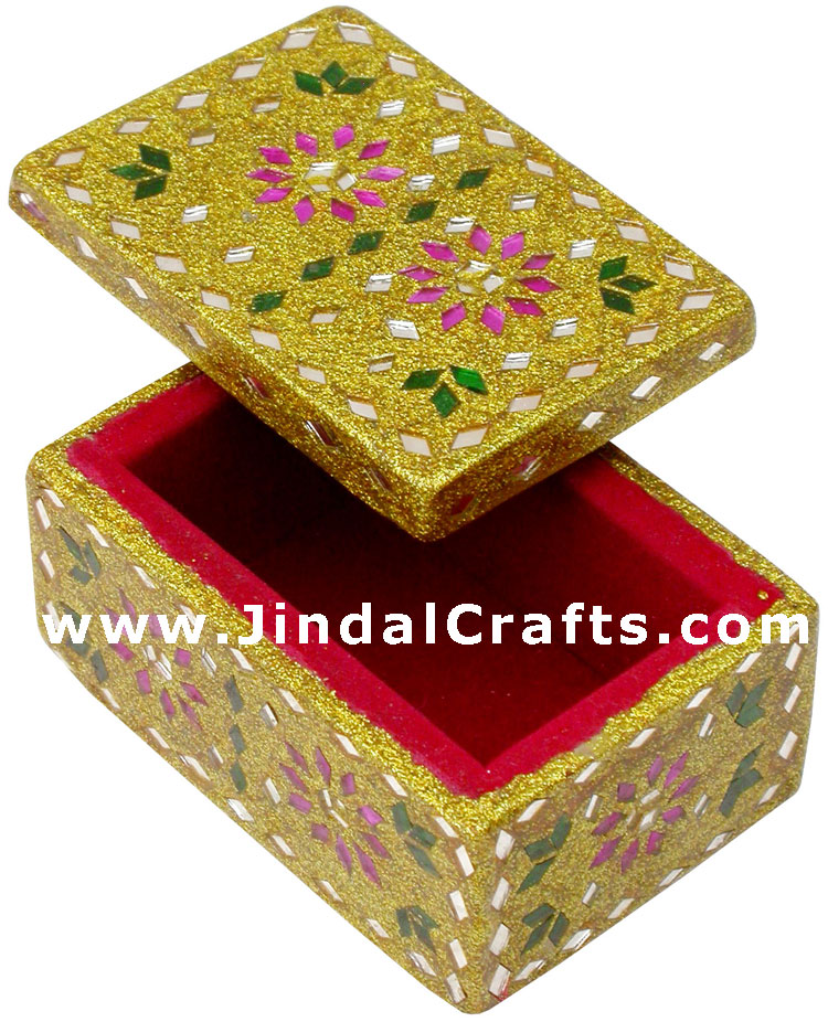 Handmade Lac Decorative Jewelry Box Indian Rich Crafts