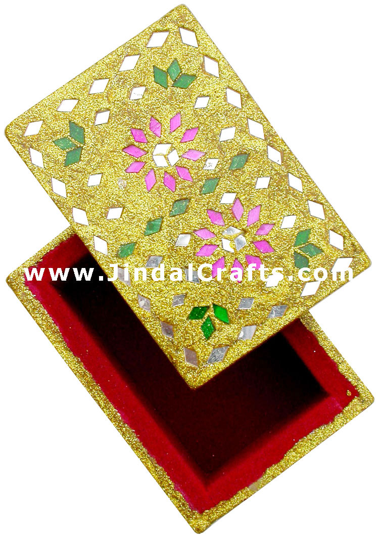 Handmade Lac Decorative Jewelry Box Indian Rich Crafts