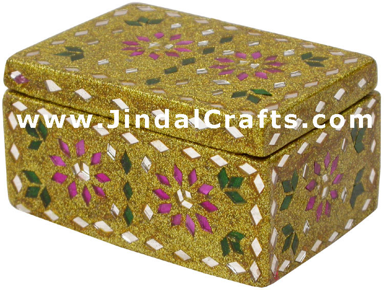 Handmade Lac Decorative Jewelry Box Indian Rich Crafts