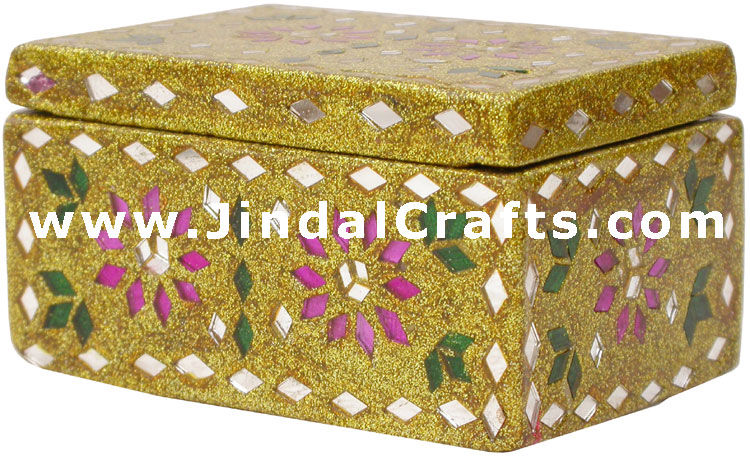Handmade Lac Decorative Jewelry Box Indian Rich Crafts