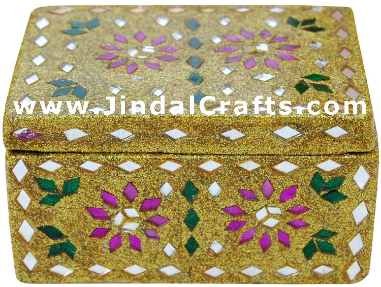 Handmade Lac Decorative Jewelry Box Indian Rich Crafts