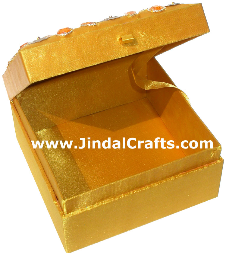 Set of 3 Hand Made Beaded and Embroidered Jari Boxes