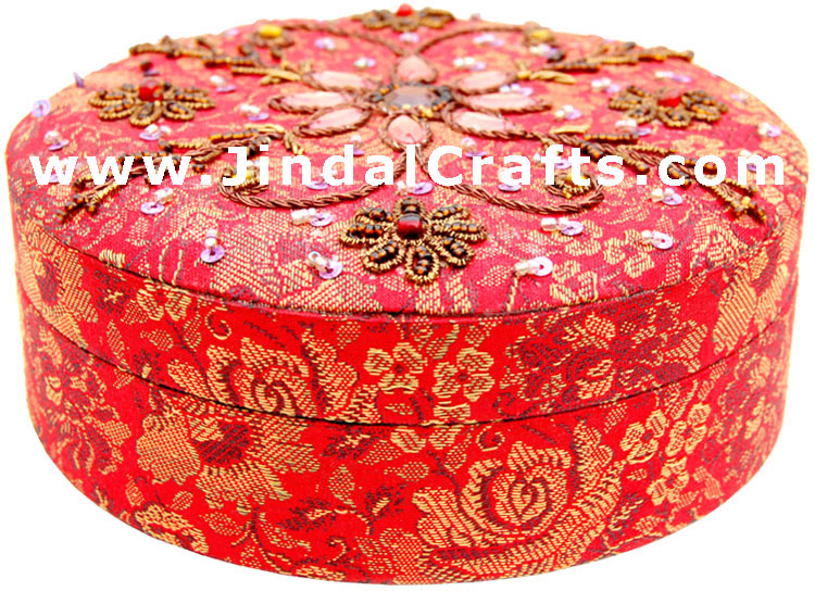 Jewelry Box - Hand Embroidered Designer Beaded Jari