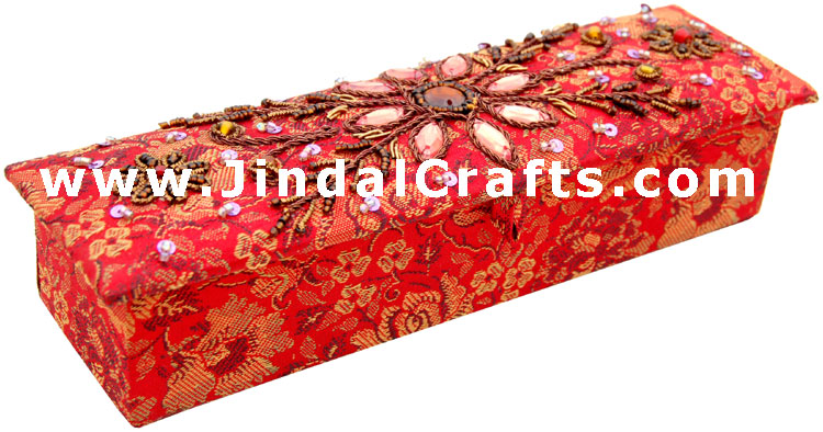 Rings Box Hand Embroidered Designer Beaded Jari India