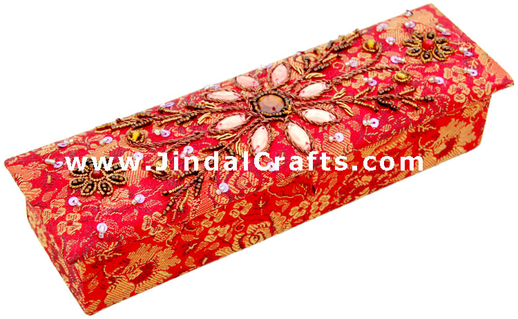 Rings Box Hand Embroidered Designer Beaded Jari India