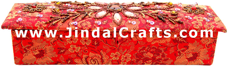 Rings Box Hand Embroidered Designer Beaded Jari India