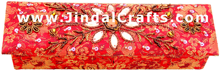 Rings Box Hand Embroidered Designer Beaded Jari India
