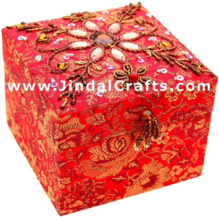 Jewelry Box - Hand Embroidered Designer Beaded Jari