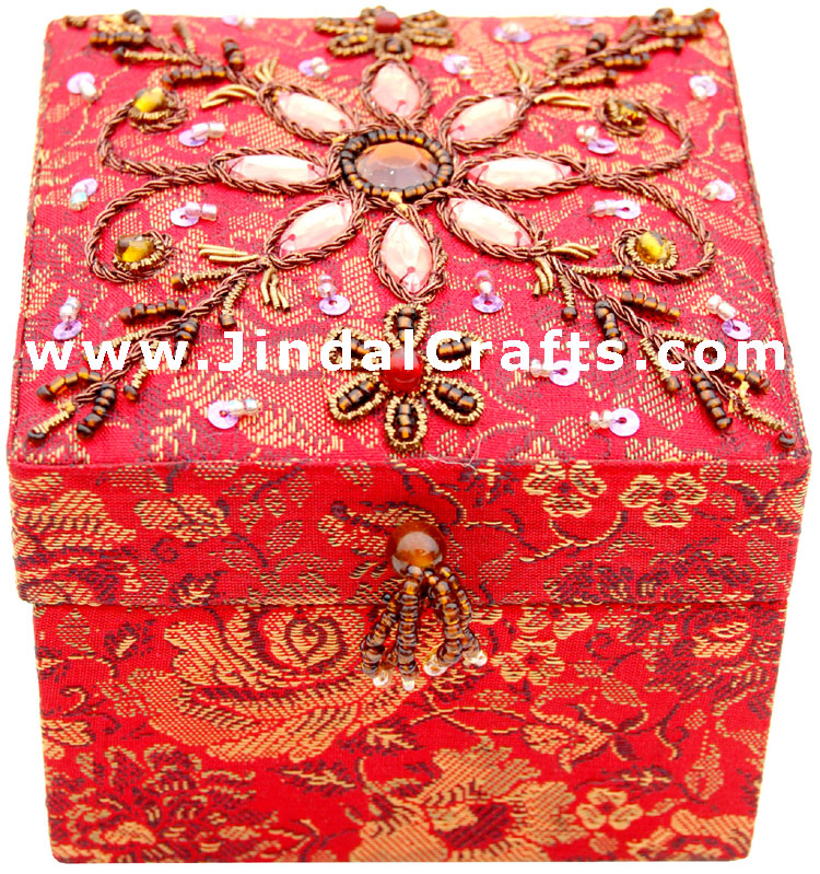 Jewelry Box - Hand Embroidered Designer Beaded Jari