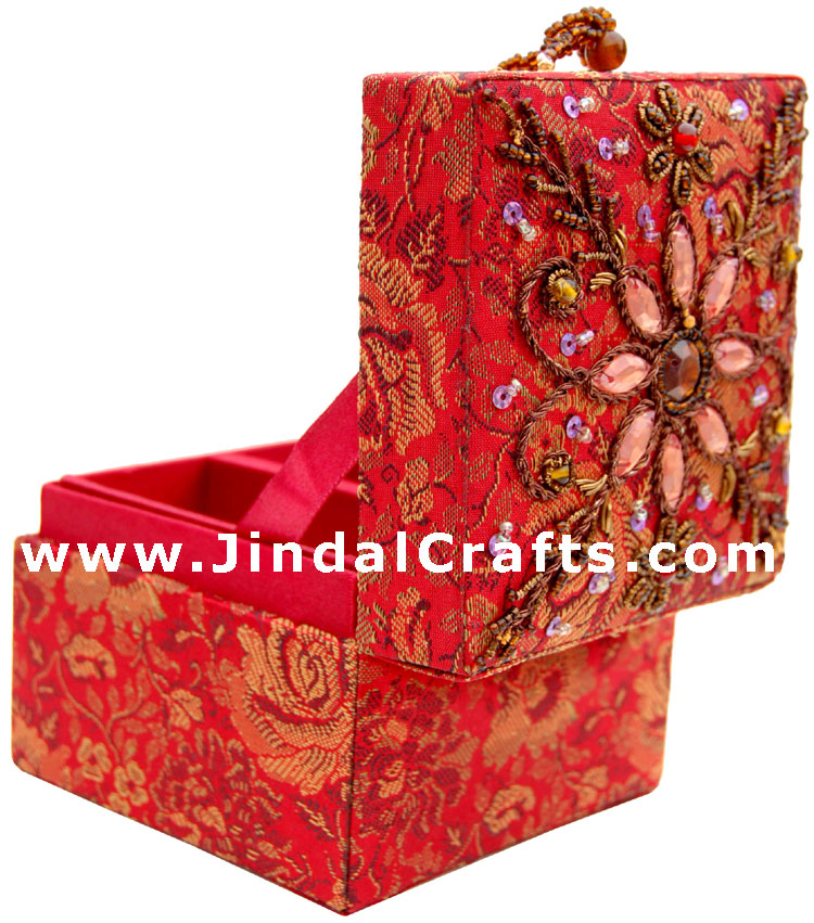 Jewelry Box - Hand Embroidered Designer Beaded Jari