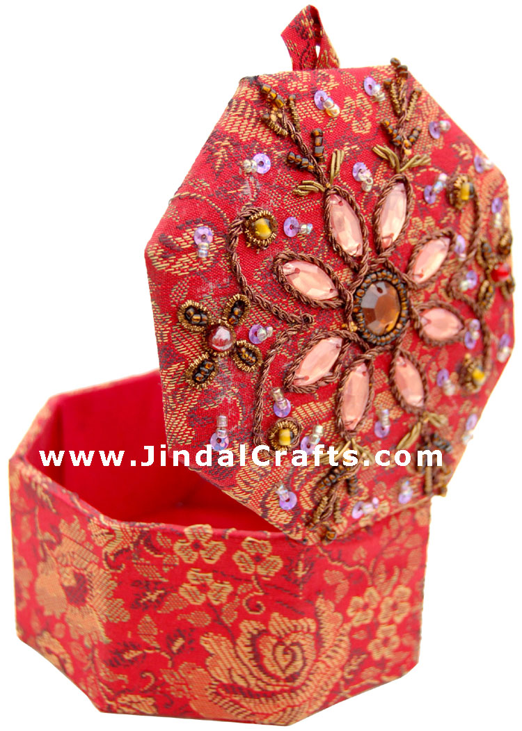 Jewelry Box - Hand Embroidered Designer Beaded Jari