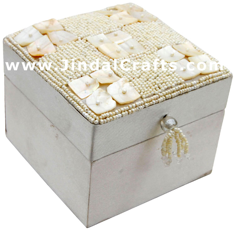 Jewelry Box Hand Embroidered Designer Beaded Jari India