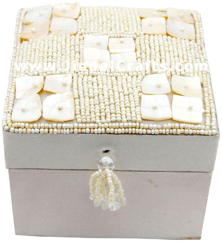 Jewelry Box Hand Embroidered Designer Beaded Jari India