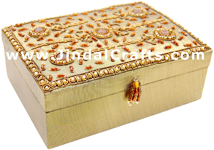 Jewelry Box - Hand Embroidered Designer Beaded Jari