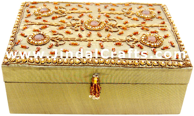 Jewelry Box - Hand Embroidered Designer Beaded Jari