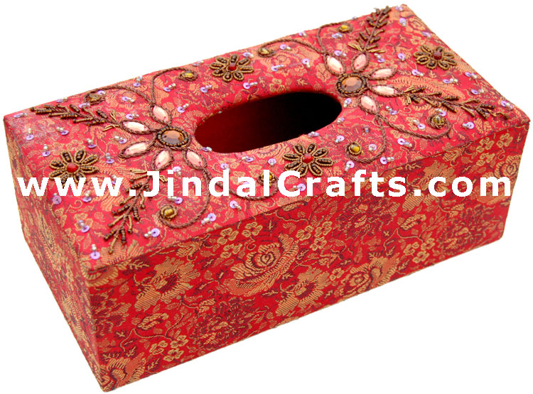 Tissue Paper Box Cover - Hand Embroidered Designer