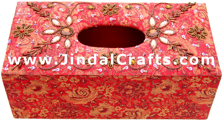 Tissue Paper Box Cover - Hand Embroidered Designer