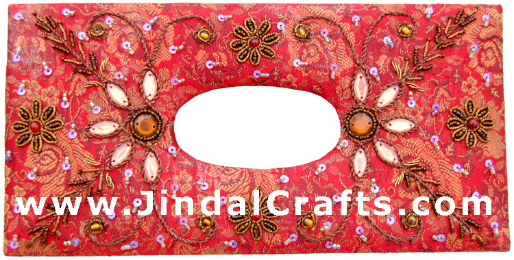 Tissue Paper Box Cover - Hand Embroidered Designer