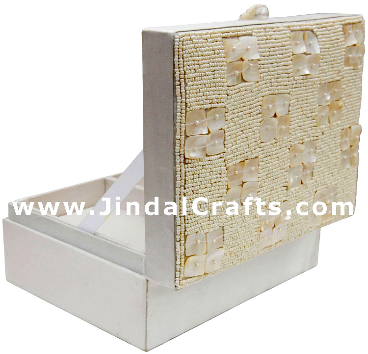 Jewelry Box Hand Embroidered Designer Beaded Jari India