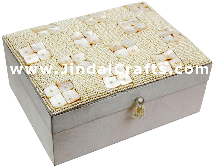 Jewelry Box Hand Embroidered Designer Beaded Jari India