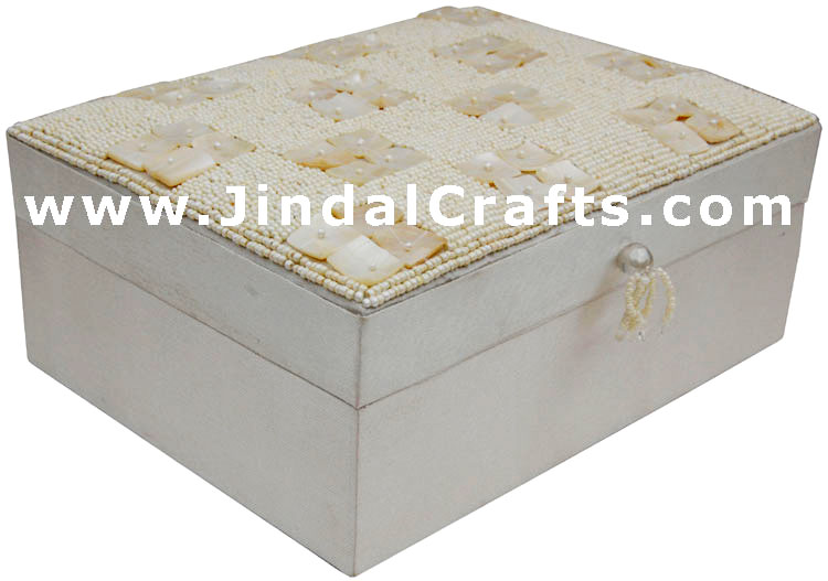 Jewelry Box Hand Embroidered Designer Beaded Jari India