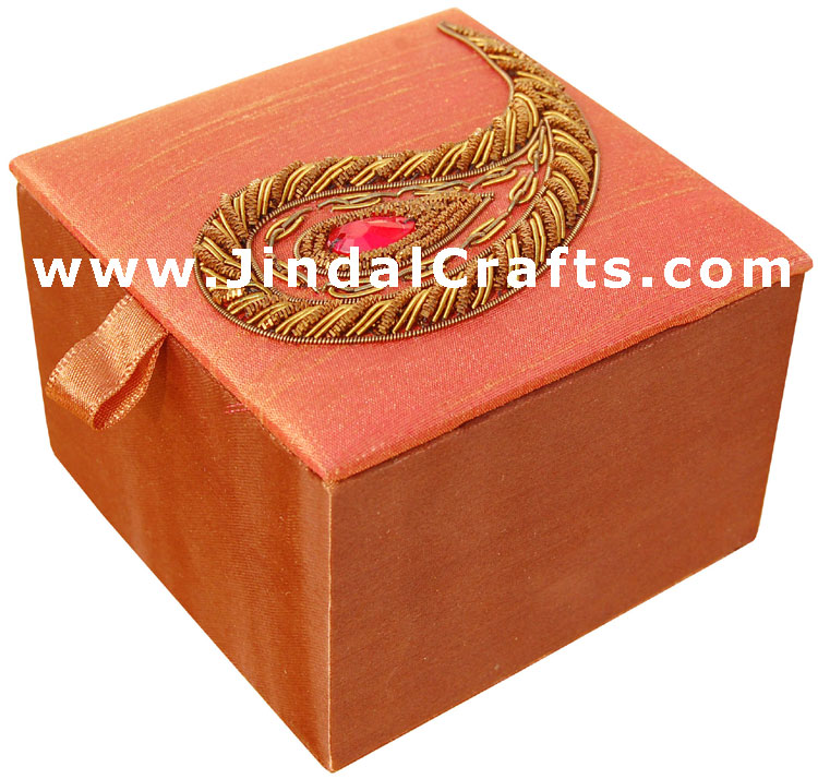 Hand Embroider / Beaded / Jari / Zari Paisley Box