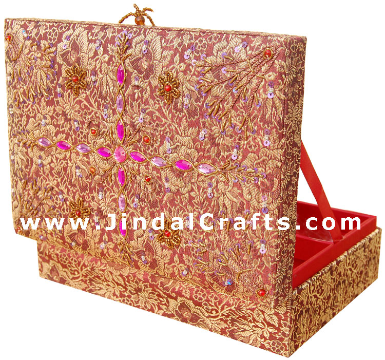 Hand Embroider / Beaded / Jari / Zari Jewelry Box Decor