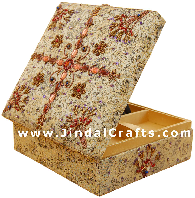 Hand Embroider / Beaded / Jari / Zari Jewelry Box Decor