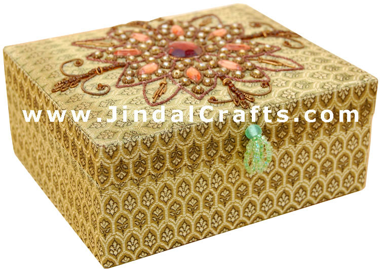 Hand Embroider / Beaded / Jari / Zari Jewelry Box Decor