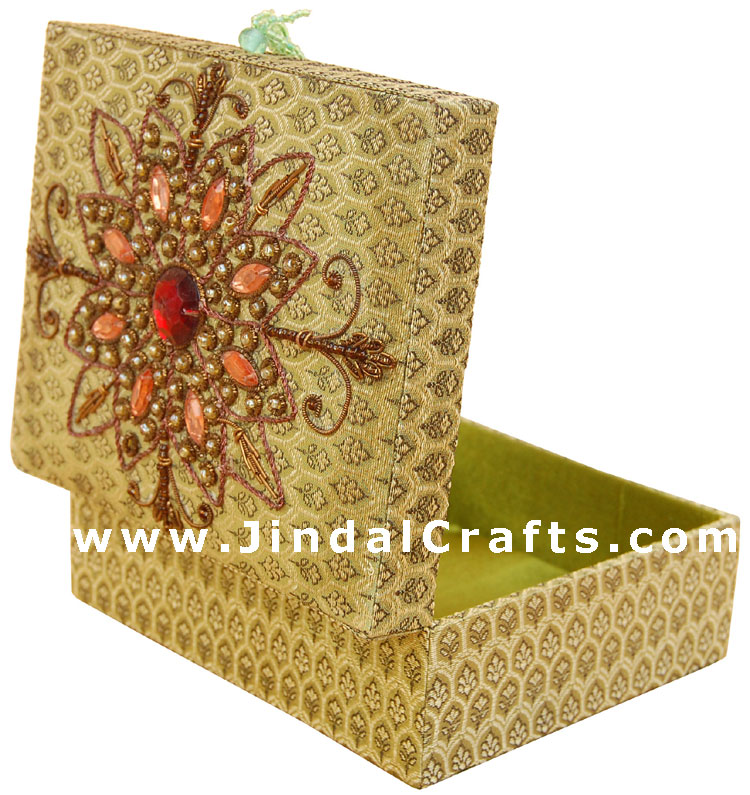 Hand Embroider / Beaded / Jari / Zari Jewelry Box Decor