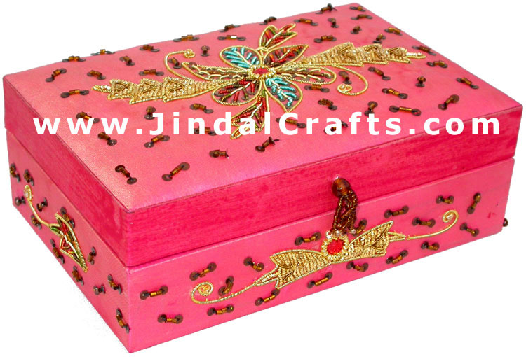 Hand Embroider Beaded Jari Zari Decorative Jewelry Box
