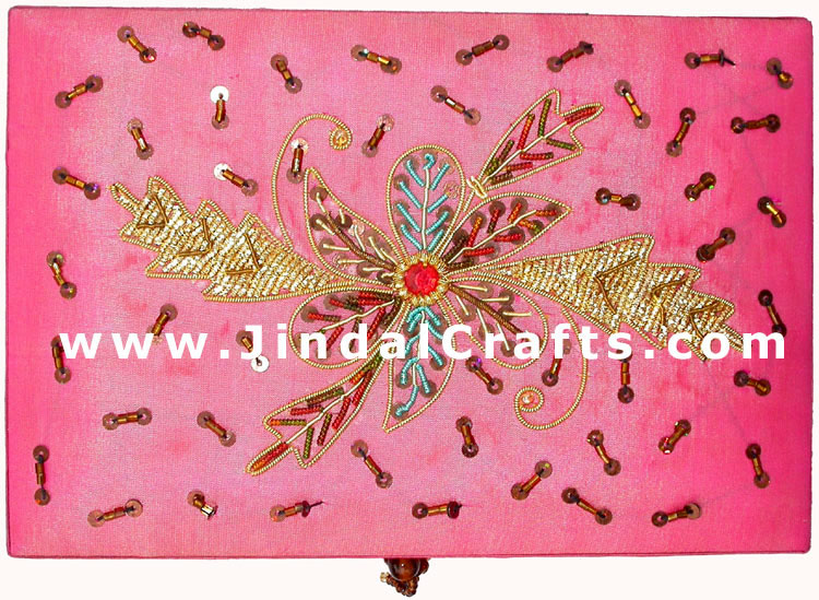 Hand Embroider Beaded Jari Zari Decorative Jewelry Box