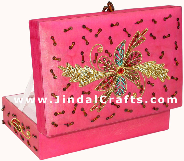 Hand Embroider Beaded Jari Zari Decorative Jewelry Box