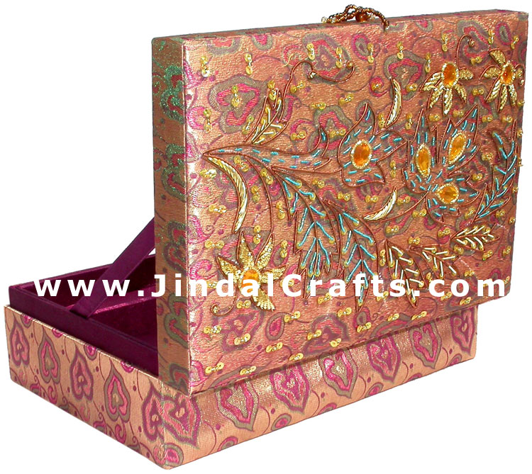 Hand Embroider Beaded Jari Zari Decorative Jewelry Box