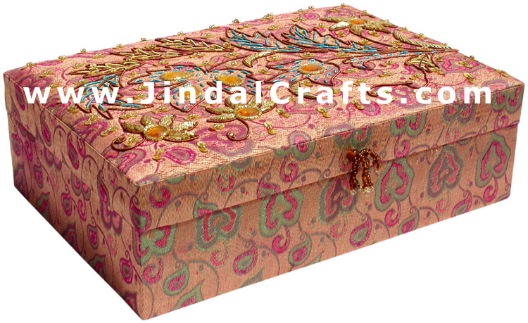 Hand Embroider Beaded Jari Zari Decorative Jewelry Box