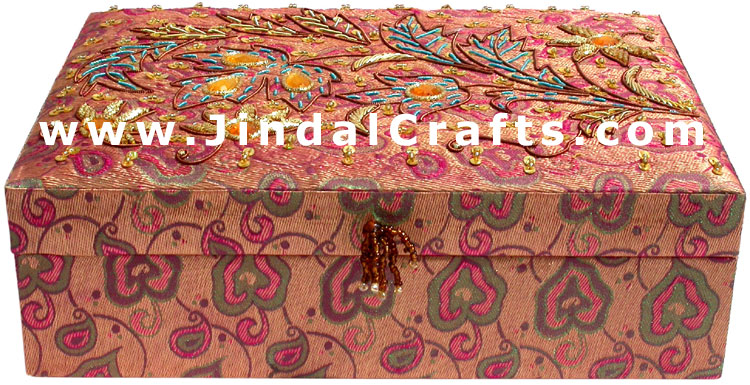 Hand Embroider Beaded Jari Zari Decorative Jewelry Box